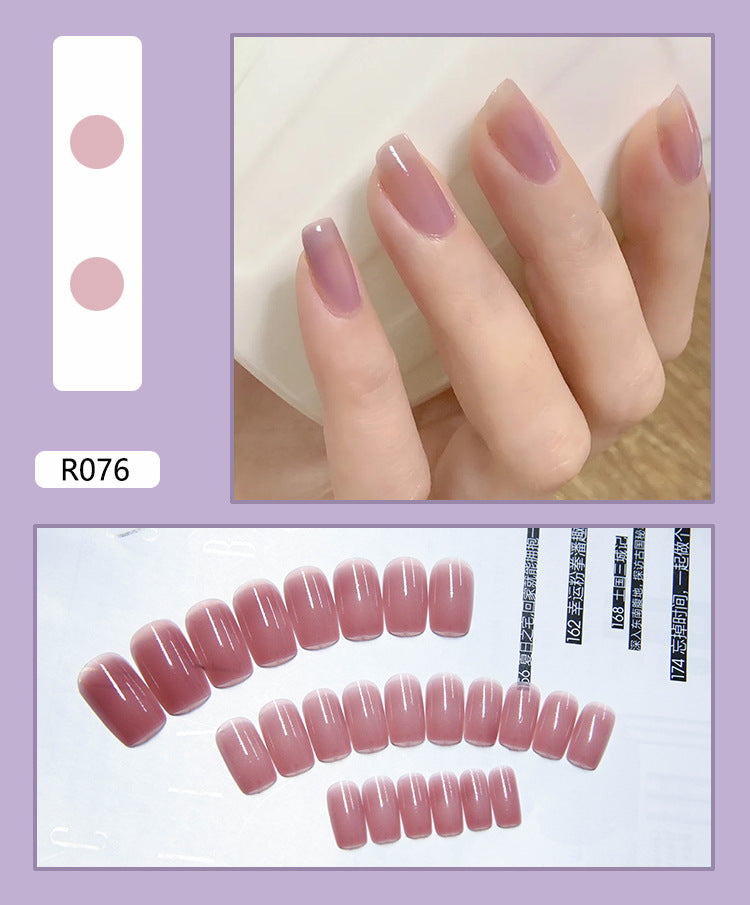 Grape Purple Jelly Semi-Transparent Fake Nails