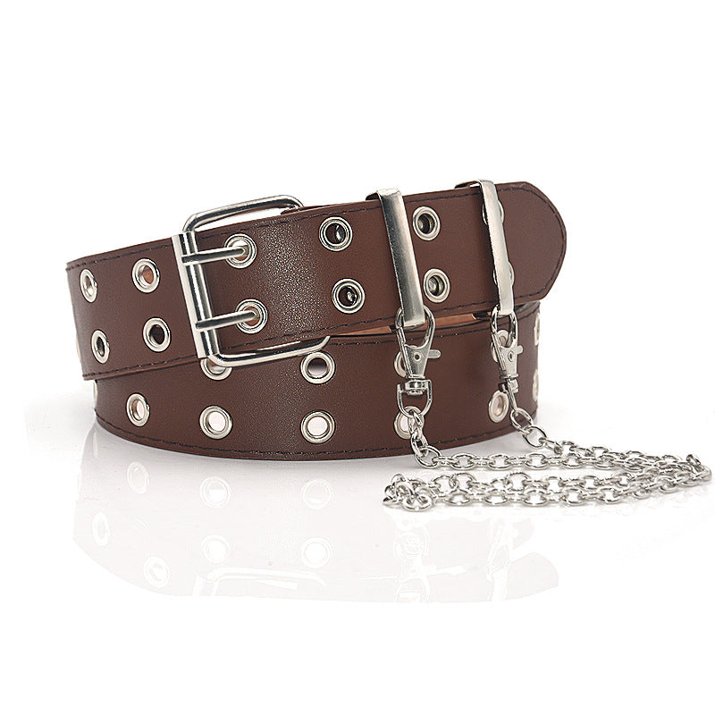 Punk style double-breasted corns belt