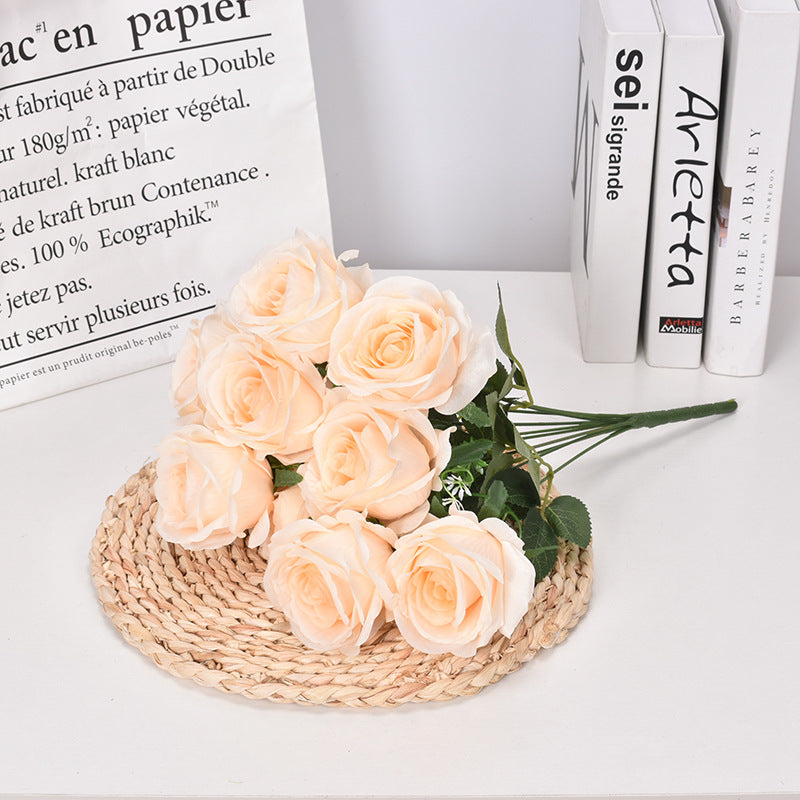 10 artificial French roses