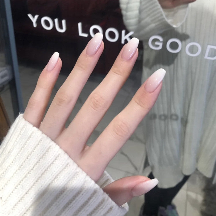 Western Style Gradient Ballet Fake Nails 24 Pieces