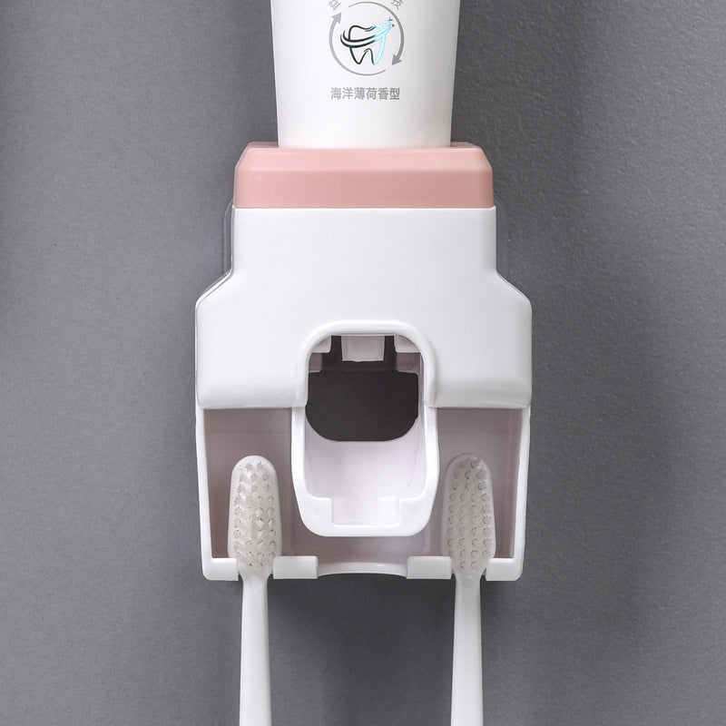 Dispensador de pasta de dientes Soporte para cepillos de dientes montado en la pared