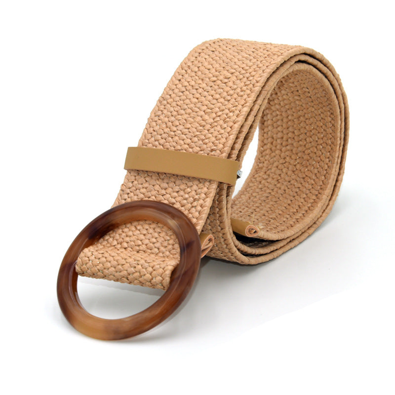 Grass braided belt woman