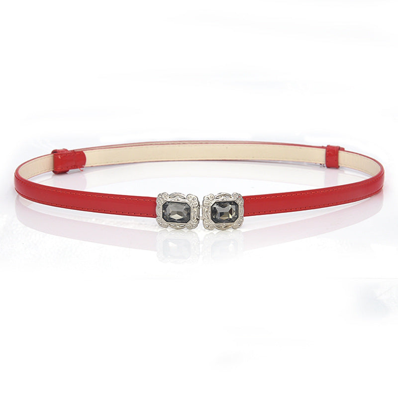 Simple patent leather thin belt