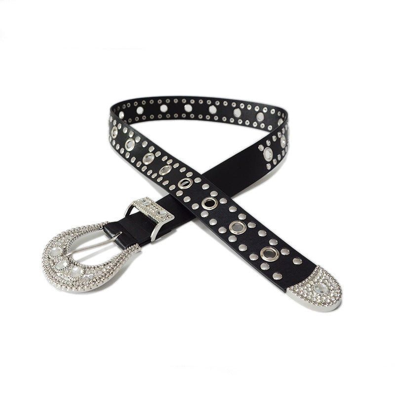 Rhinestone Rivet Belt