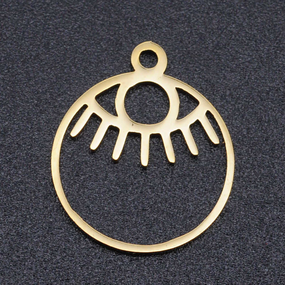Titanium steel hollow devil's eye eye pendant