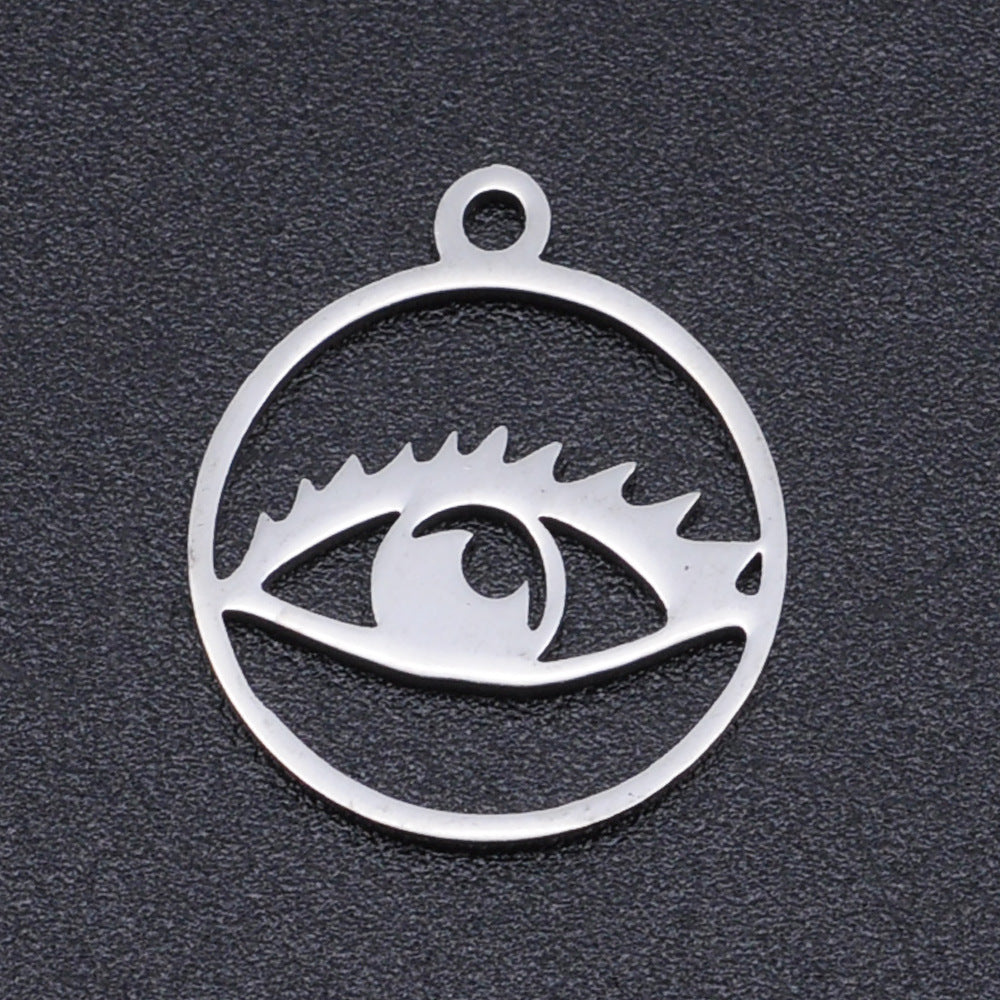 Titanium steel hollow devil's eye eye pendant