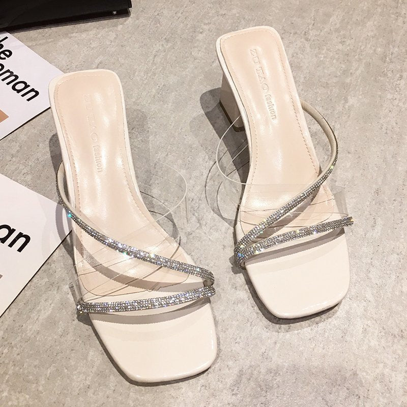 Stylish transparent cool slippers