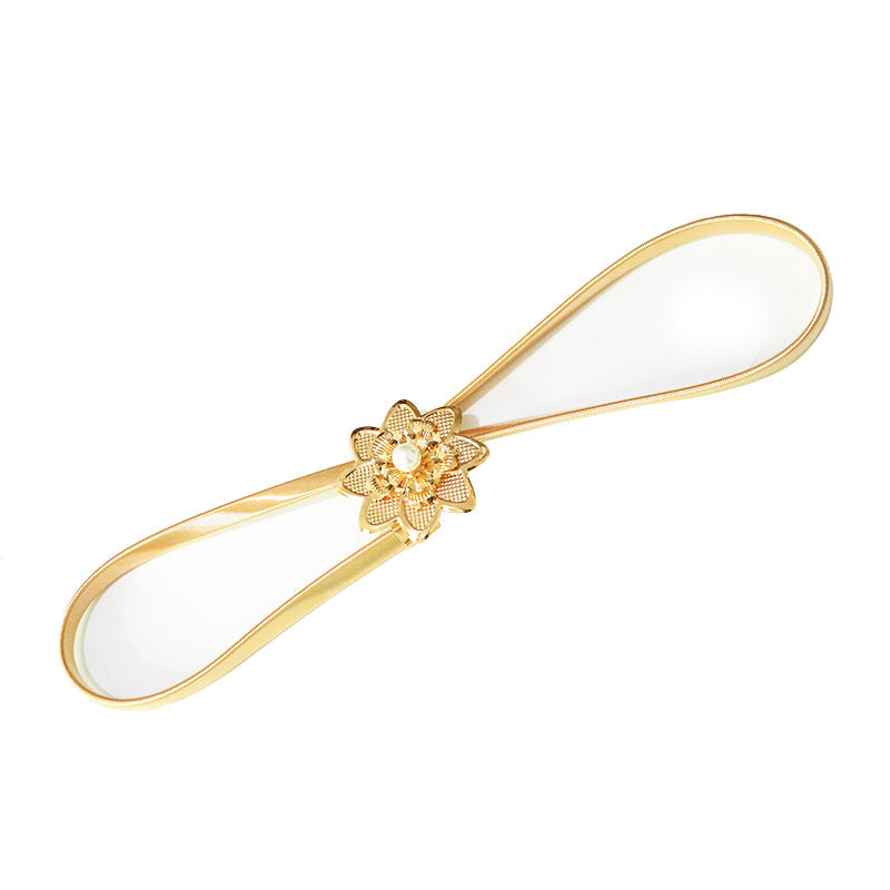 Pearl Flower Metal Waist Chain