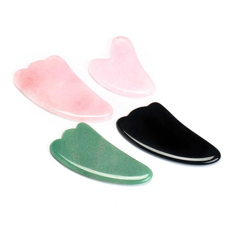 Powder crystal jade heart-shaped scraping board