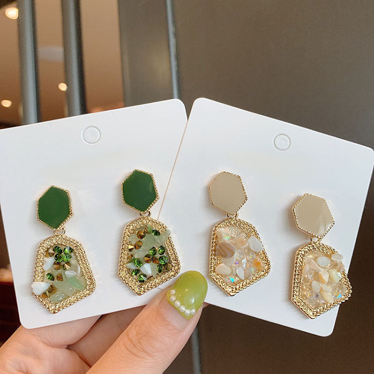 Pendientes de plata S925 con piedras naturales francesas Morandi