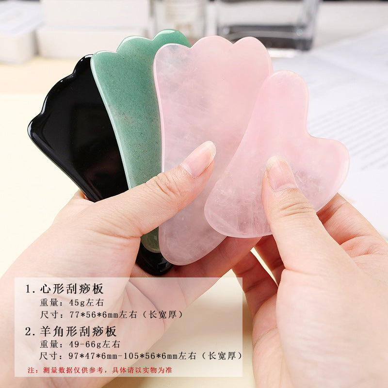 Powder crystal jade heart-shaped scraping board