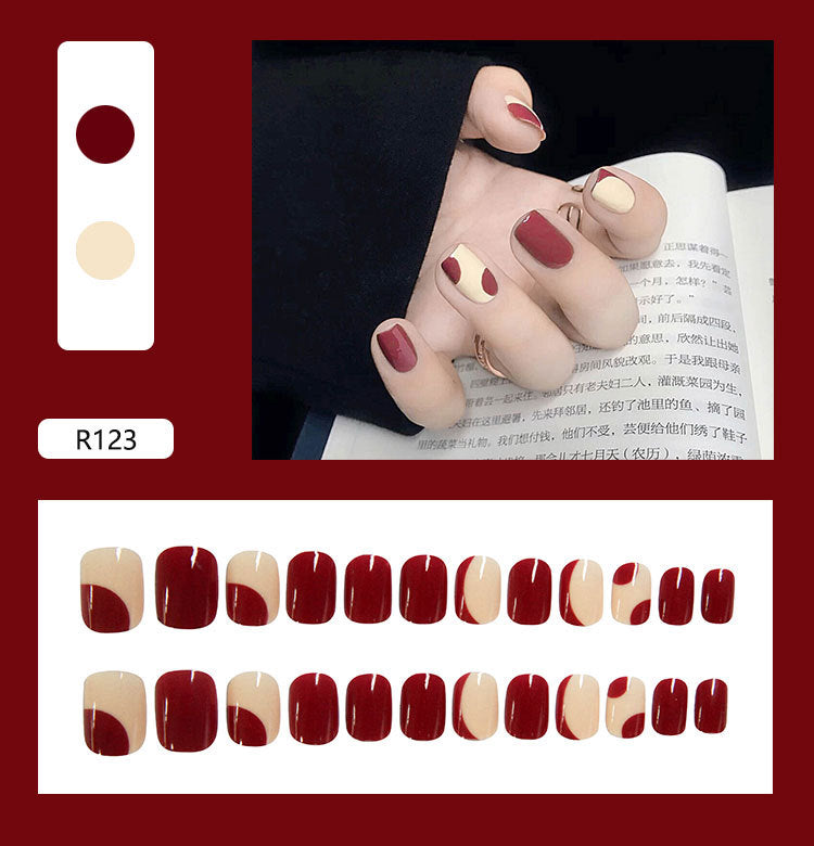 Pegatinas para decoración de uñas a presión, uñas postizas extraíbles
