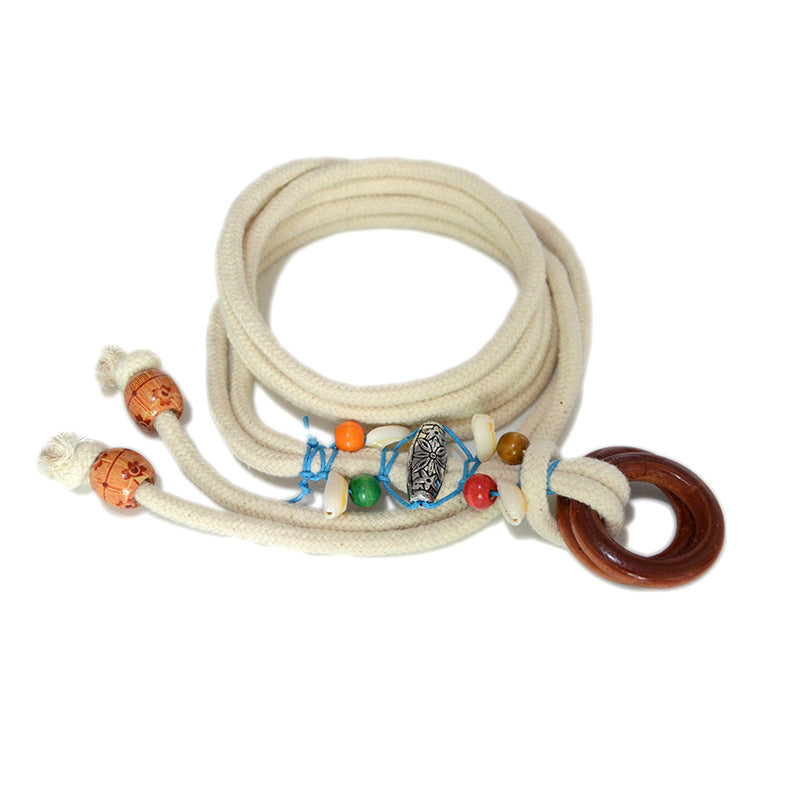 Cotton and linen woven waist rope