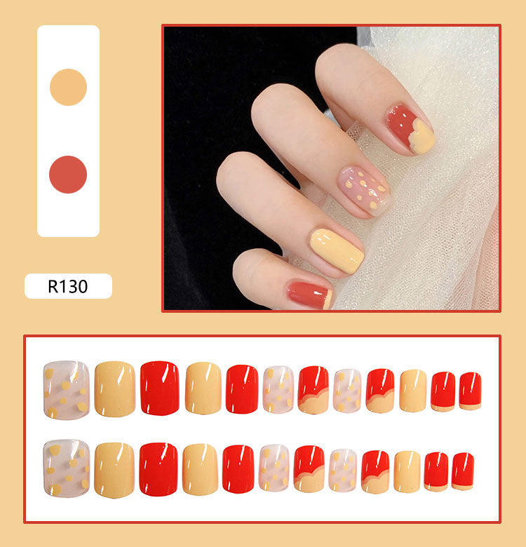 Pegatinas para decoración de uñas a presión, uñas postizas extraíbles