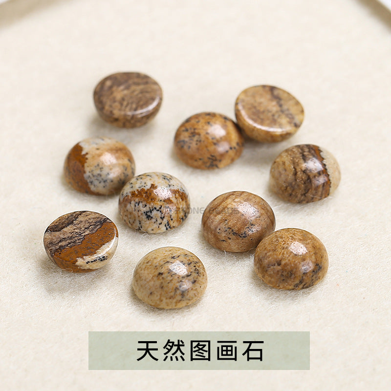 agate chalcedony stone round ring surface loose stone