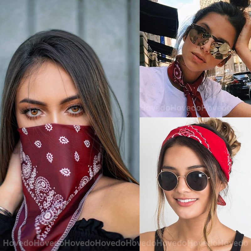 Pañuelo mágico para la cabeza con forma de bandana cuadrada con flores