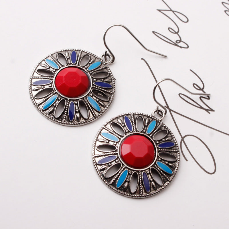 Bohemian Fashion Round Pendant Earrings