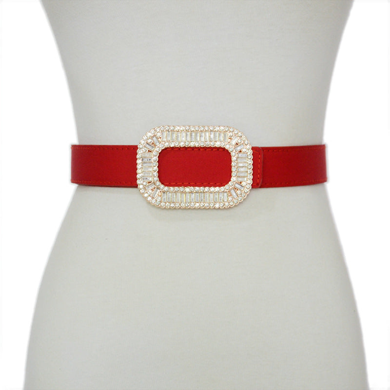 Rhinestone inlaid decorative belt