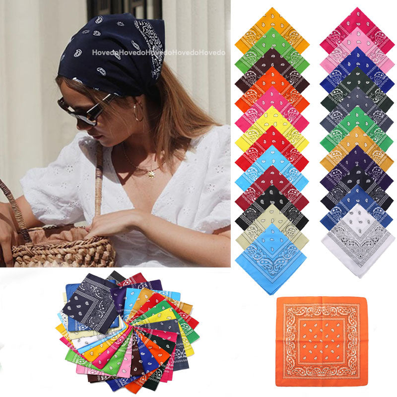 Pañuelo mágico para la cabeza con forma de bandana cuadrada con flores