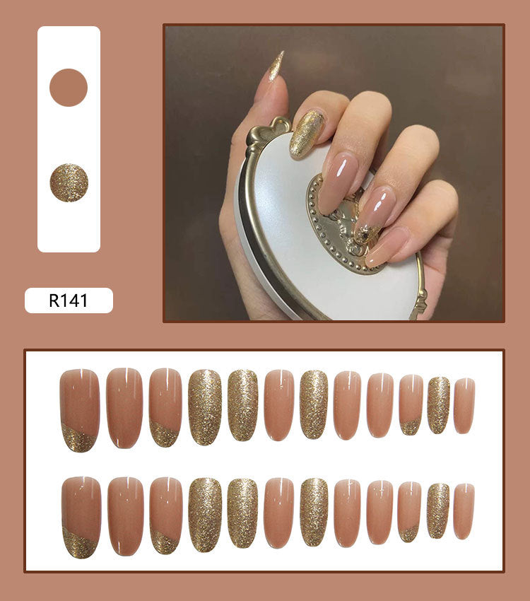 Pegatinas para decoración de uñas a presión, uñas postizas extraíbles