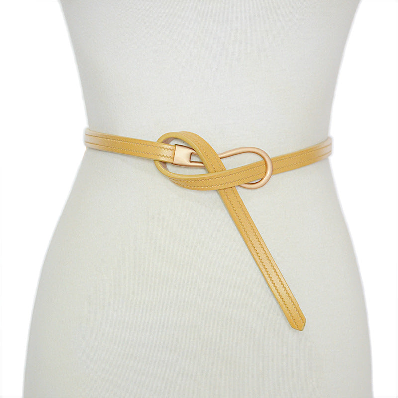 Real cowhide thin belt