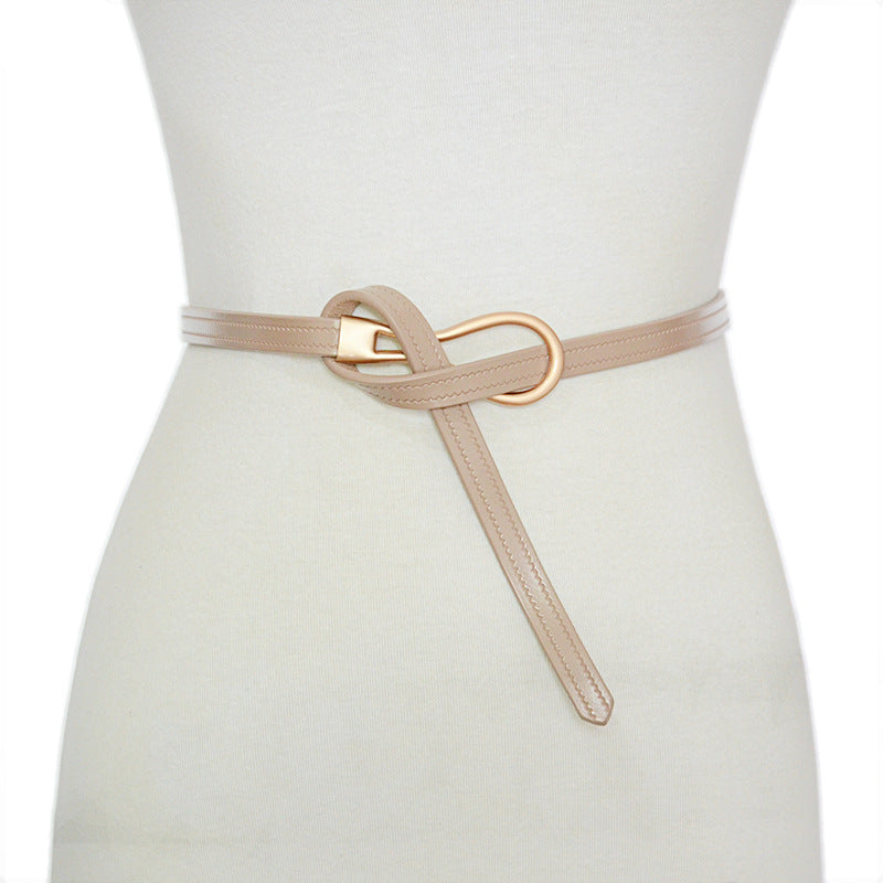 Real cowhide thin belt
