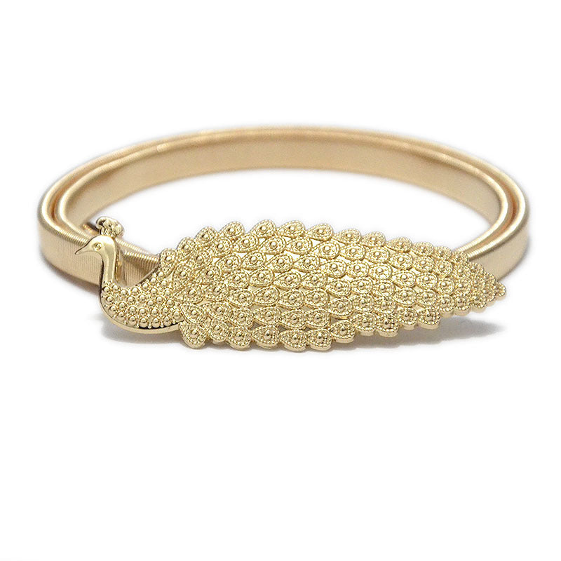 Heart buckle elastic metal waist chain