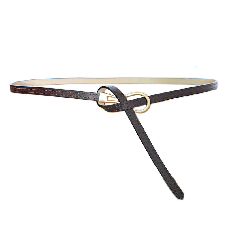 Real cowhide thin belt
