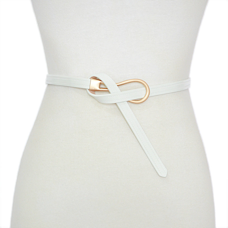 Real cowhide thin belt