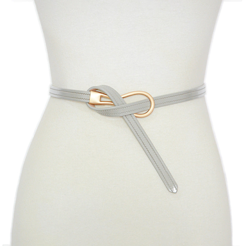 Real cowhide thin belt