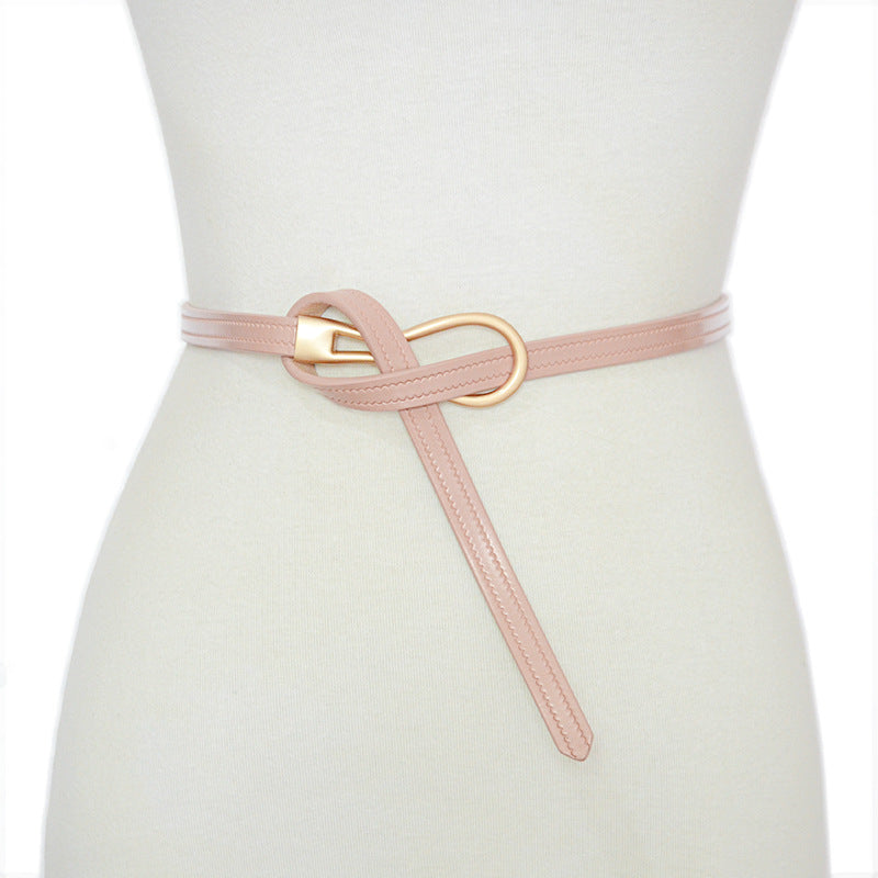 Real cowhide thin belt