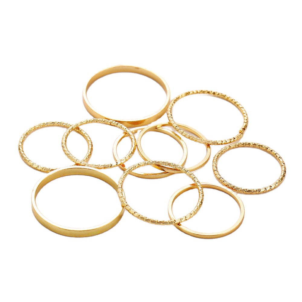 10-Piece Alloy Ring Set