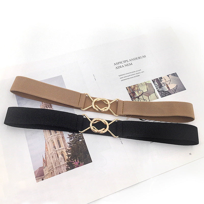 Single circle black buckle waist seal