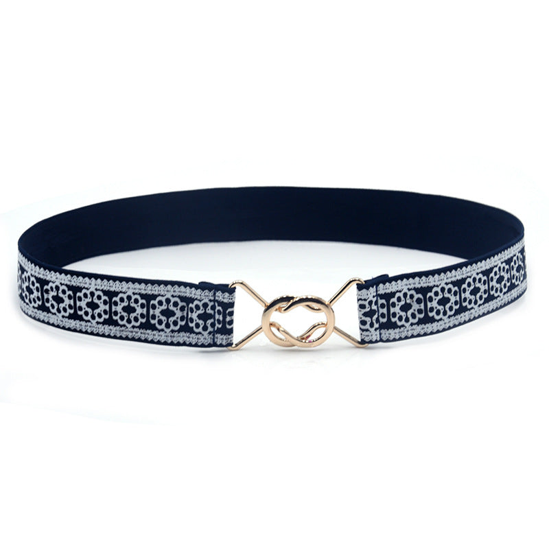 Single circle black buckle waist seal