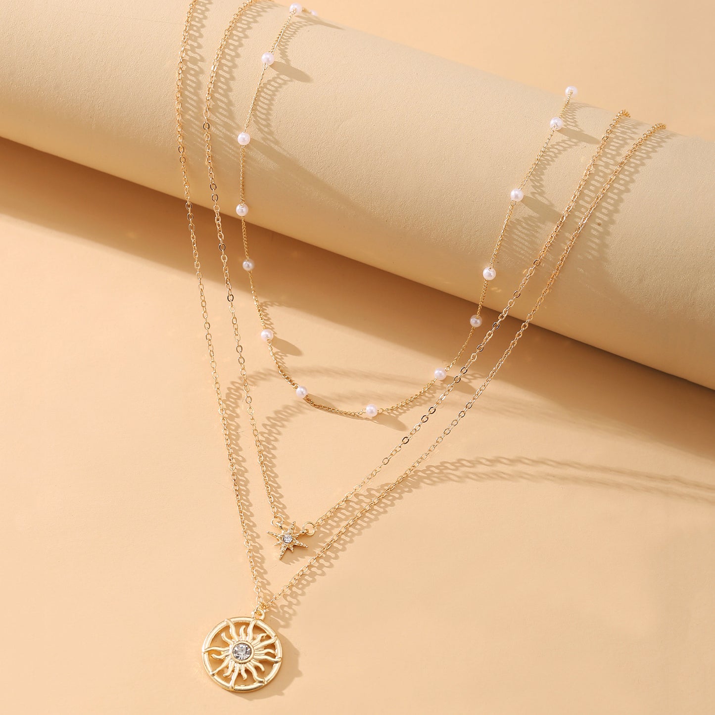 Vintage Imitation Pearl Layered Necklace