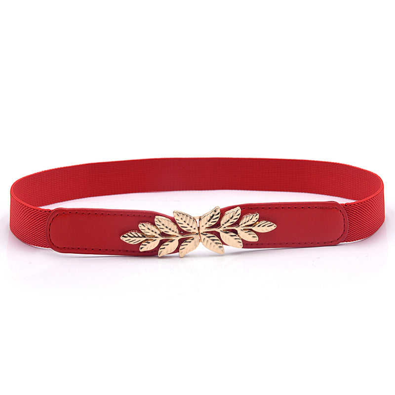 Simple Versatile Leaf Pair Buckle Belt