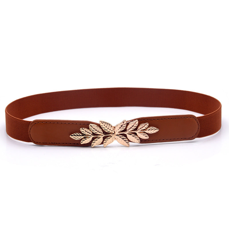 Simple Versatile Leaf Pair Buckle Belt