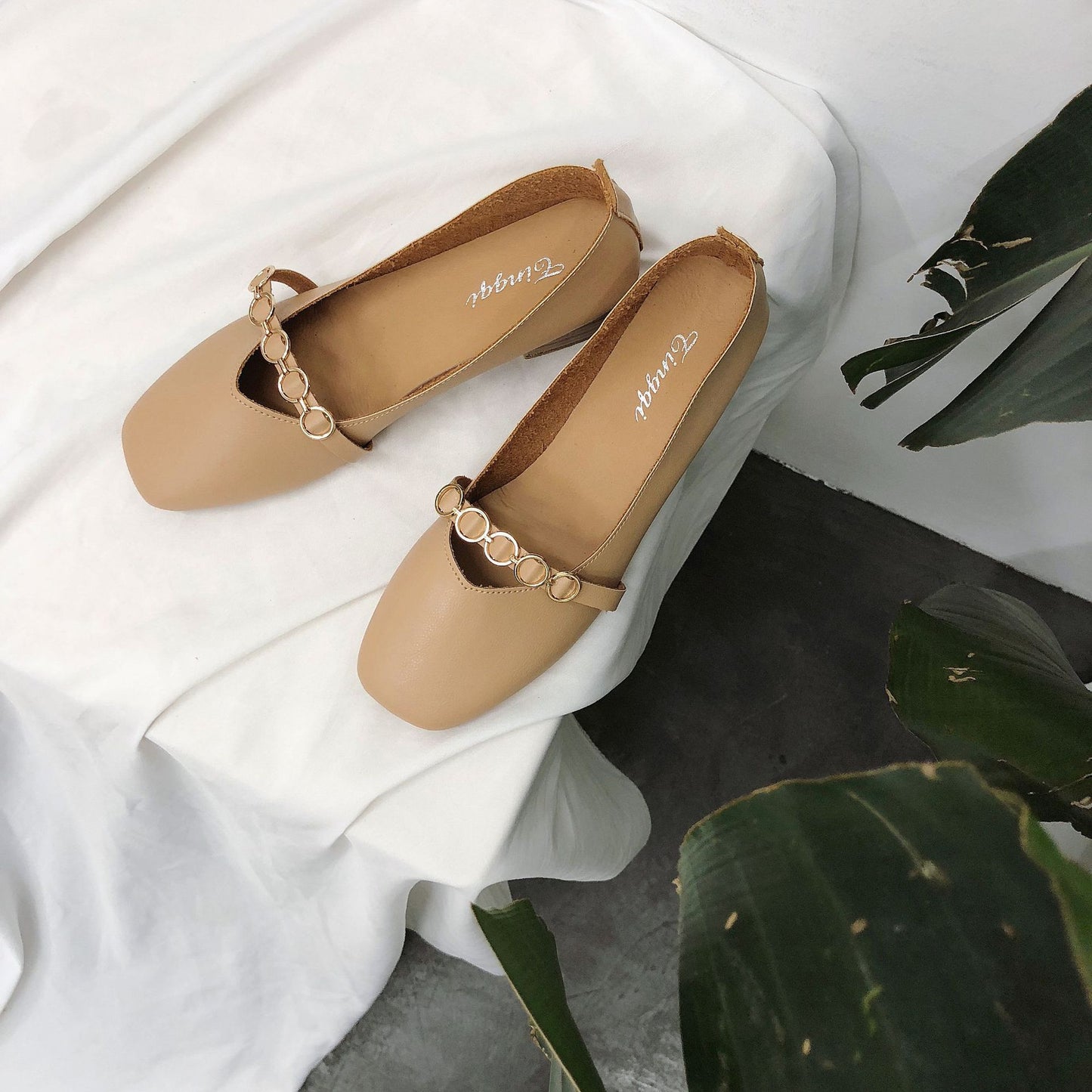 Spring new square head shoes for women