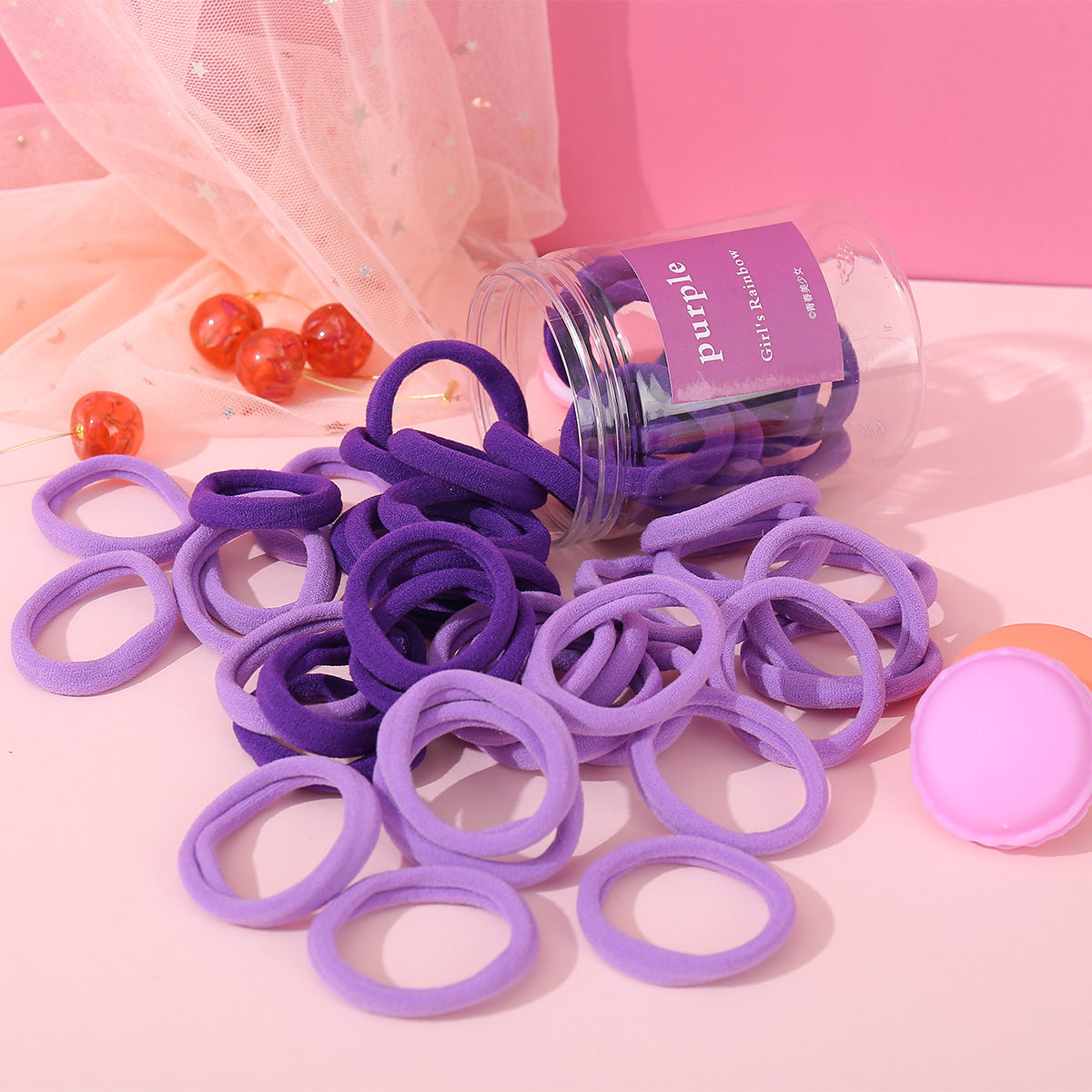 50pcs Colored Towel Rings for Women