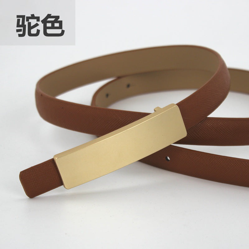 Gold buckle genuine leather cowhide belt wholesale