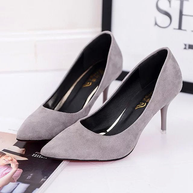 Solid color casual pumps for women