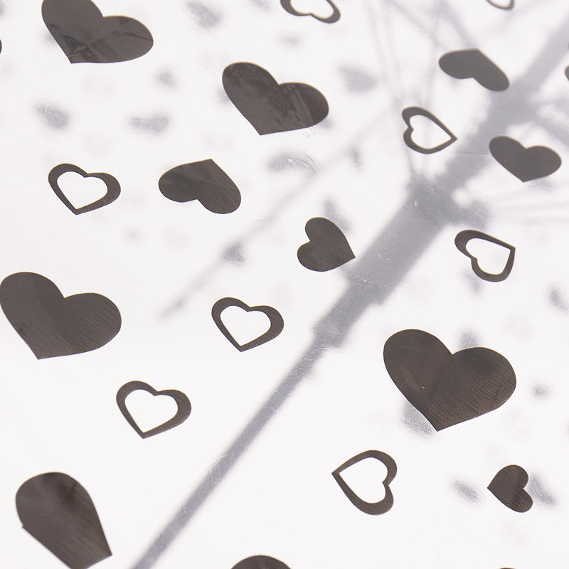 8 Rib Advertising Umbrella Transparent Heart-Shaped Umbrella