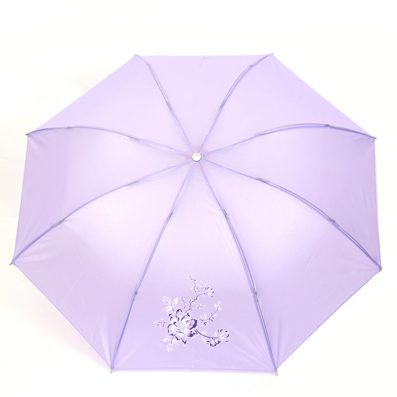 55cm 8 Rib Pearl Fabric Umbrella 3-Fold Advertising Umbrella