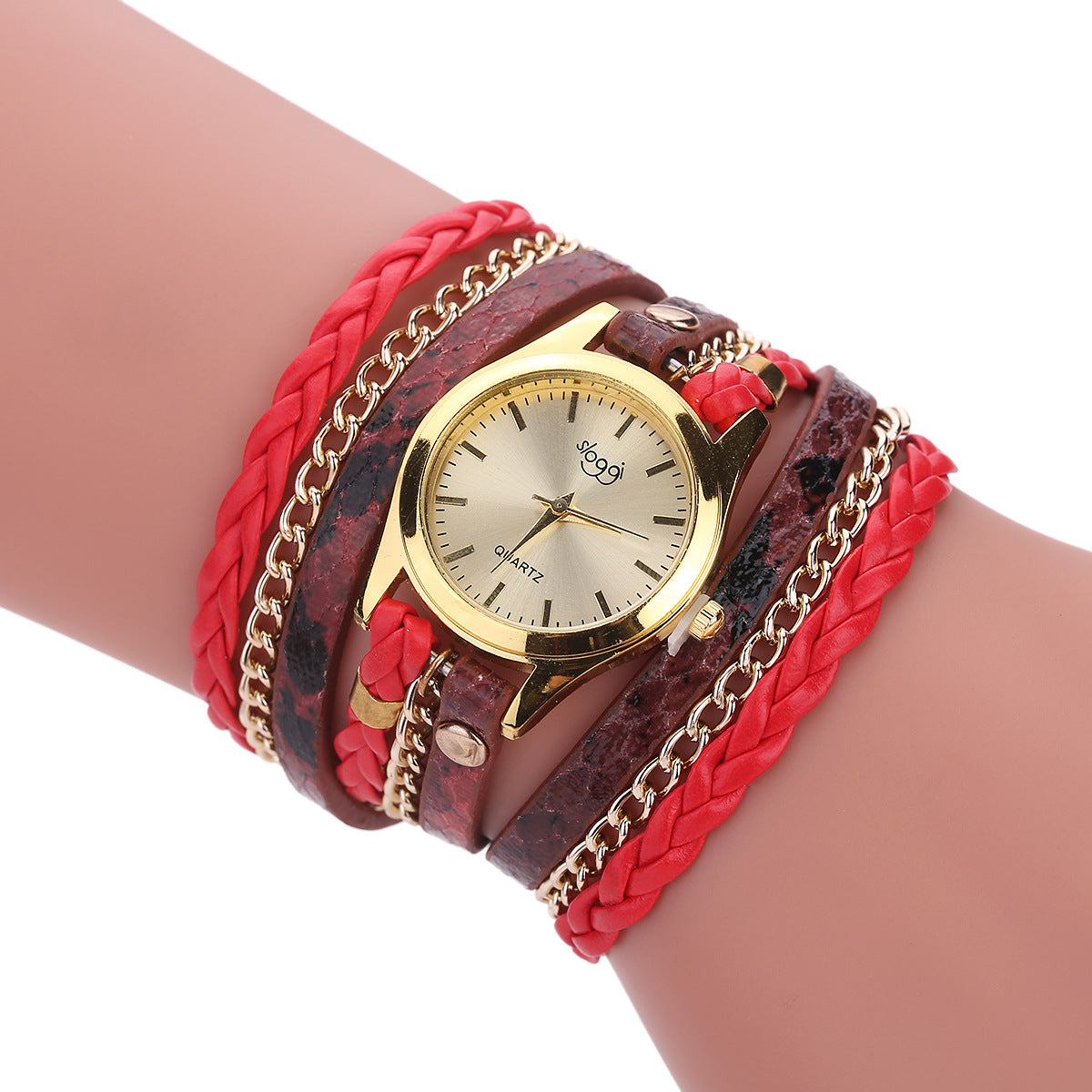 Snake gold belt quartz watch multi-color optional