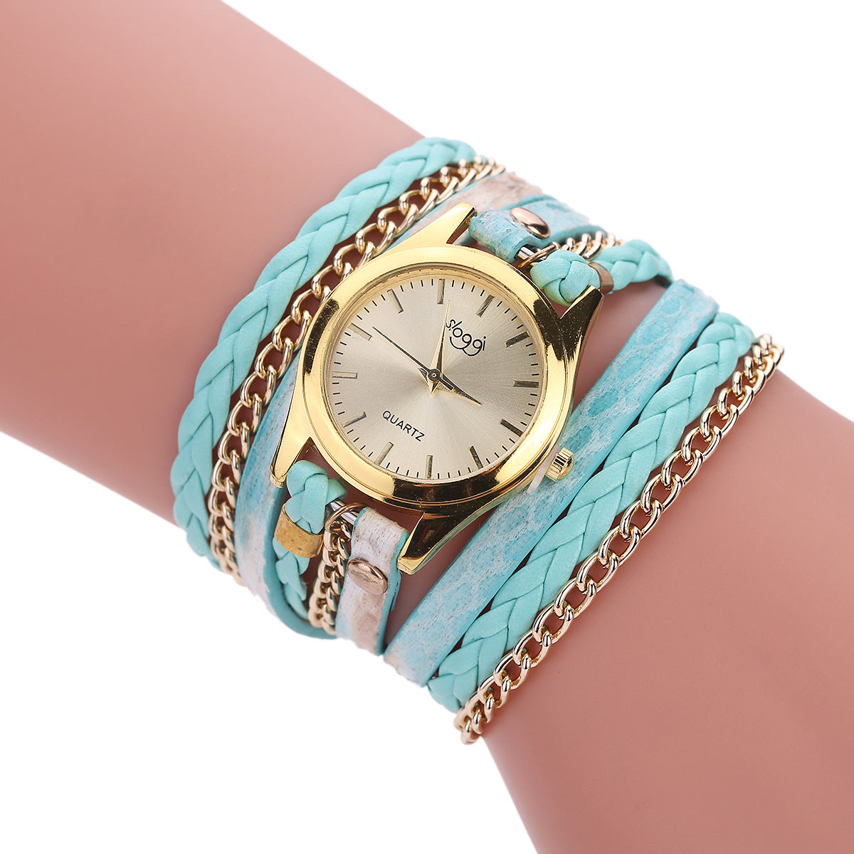 Snake gold belt quartz watch multi-color optional