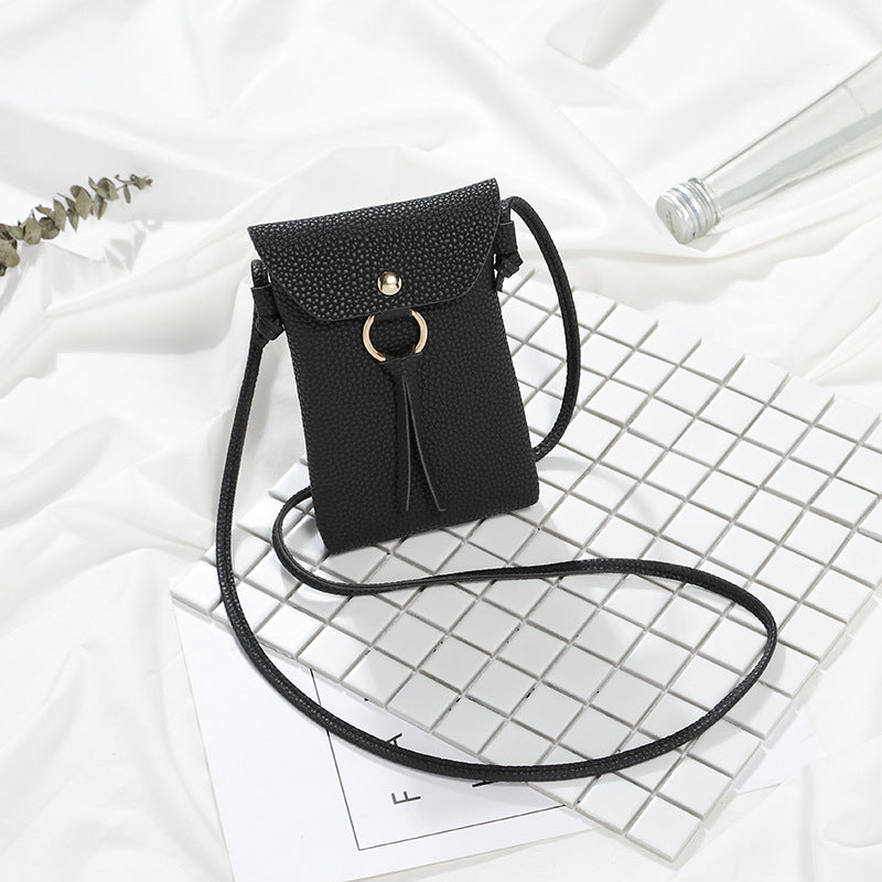 Square bag, shoulder messenger bag, mobile phone bag.
