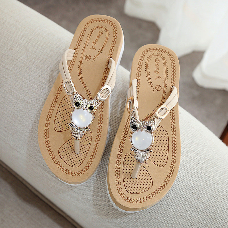 Slippers beaded rhinestone flip-flops