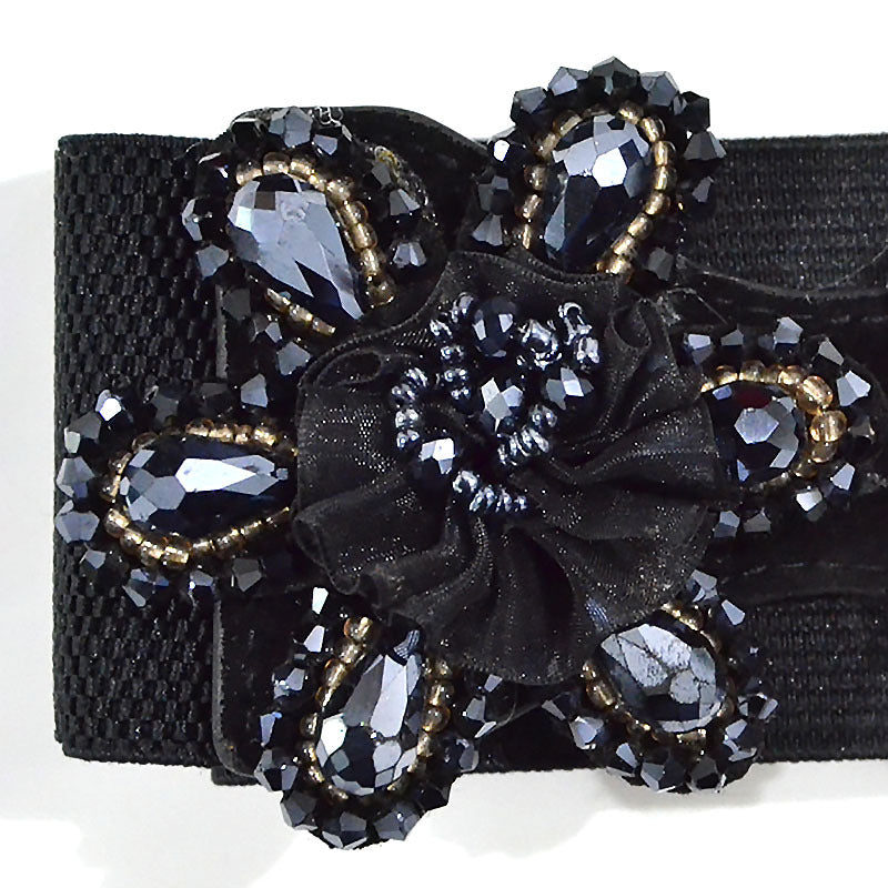 Strung crystal beads rhinestone rice beads button head belt