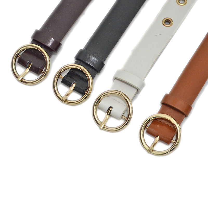 Pin buckle perforated imitation leather belt wholesale