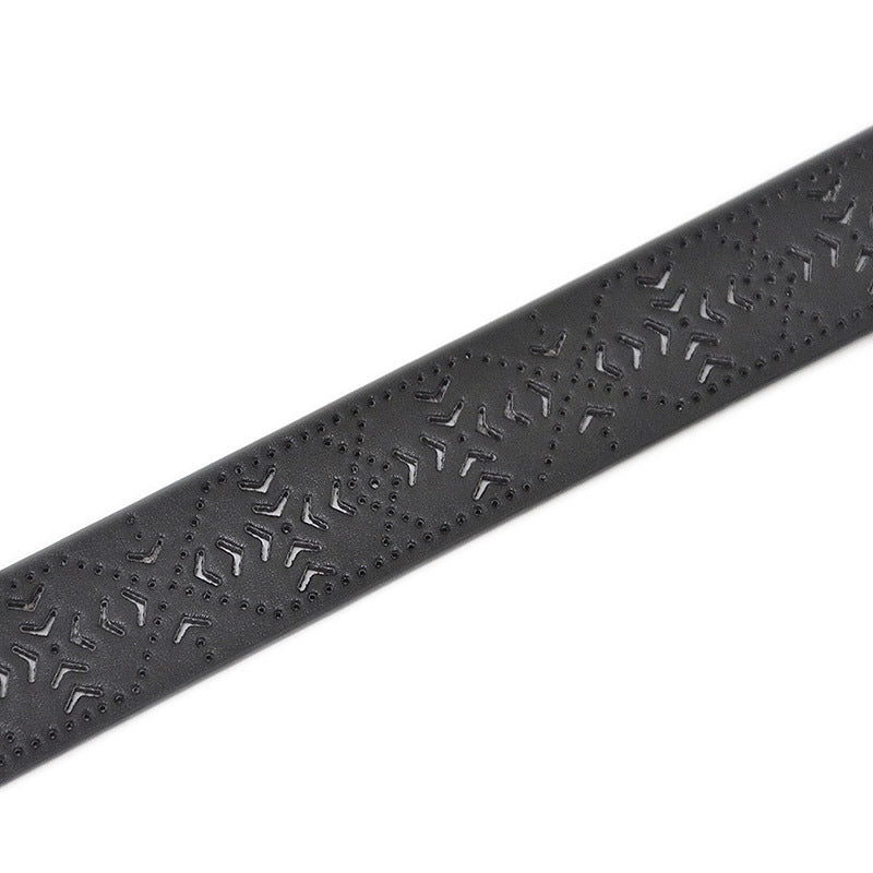 Hollow imitation leather retro pin buckle belt